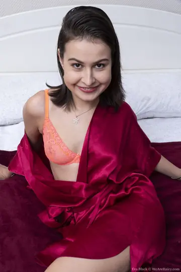 Hungarian Brunette in Lingerie Spreads Her Hairy Pussy