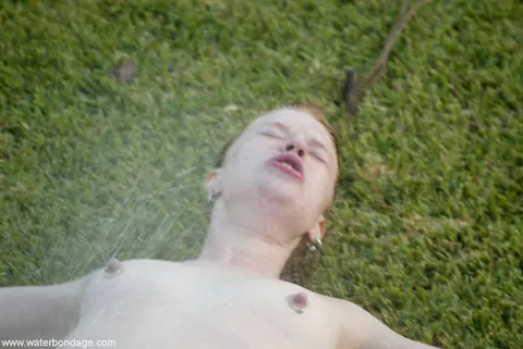 Petite Redhead MILF Bound and Spread Outdoors – photo 13 of 20