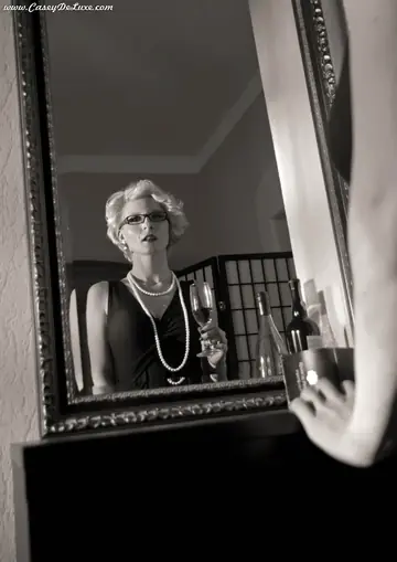 Casey Deluxe – Busty Blonde MILF in Glasses and Stockings Strips Out of Her Dress