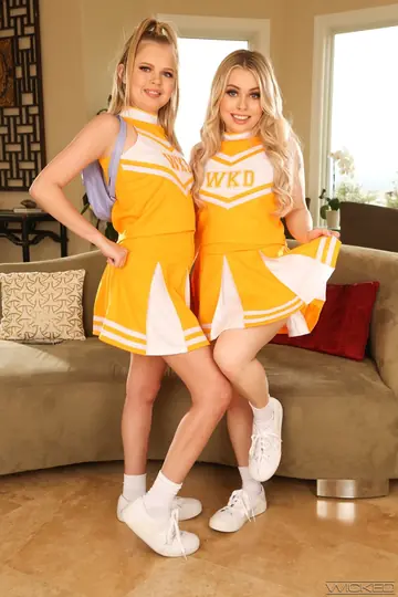 Coco Lovelock – Blonde Lesbians in Uniforms Lick and Finger on the Sofa