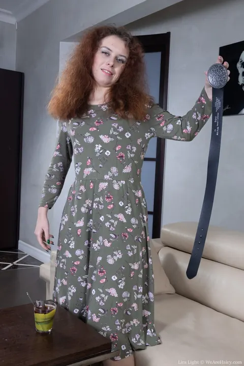 Lira Light: Curly Redhead Spreads Her Hairy Pussy – photo 3 of 21