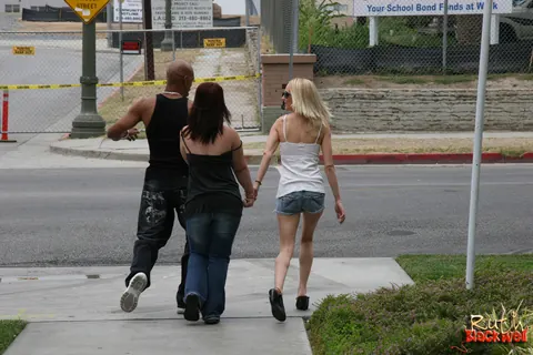 Cherish Ley: Redhead with Small Natural Tits and Tattoo in Interracial Threesome – photo 4 of 21