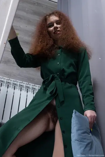 Lira Light – Slim Brunette in High Heels Fingers Her Hairy Pussy
