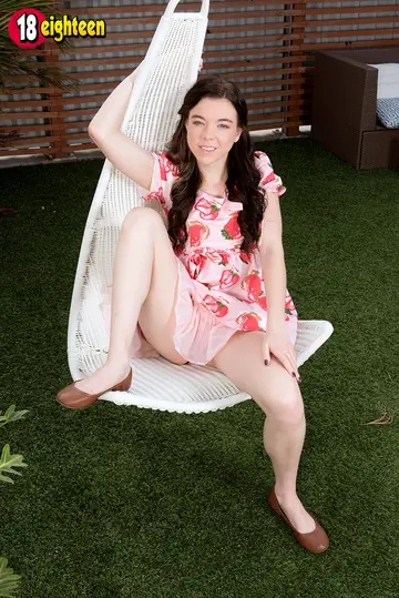 Bunnie Hughes – Skinny Brunette Strips Out of Her Lingerie in the Garden