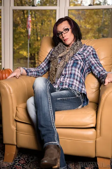 Tattooed Trans Woman Strips Out of Her Jeans and Stockings by the River