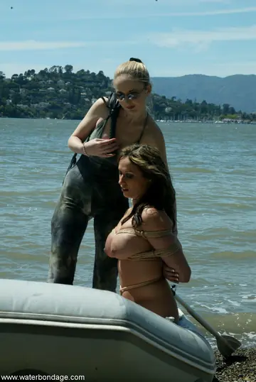 Chanta Rose – Brunette and Redhead MILFs Bound in Bikinis for Outdoor Bondage