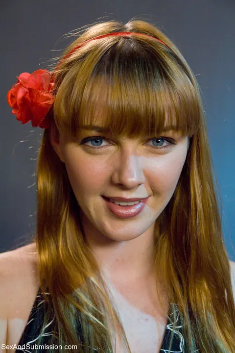 Marie McCray: Naked Redhead in a Skirt Gives a Bondage Blowjob in the Bathroom – photo 1 of 21