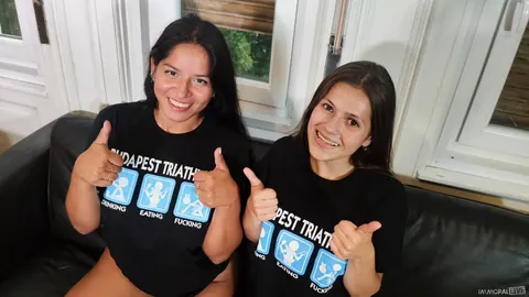 Amy Amor & Serina Gomez: Latina Brunettes Undress for a Threesome – photo 2 of 21