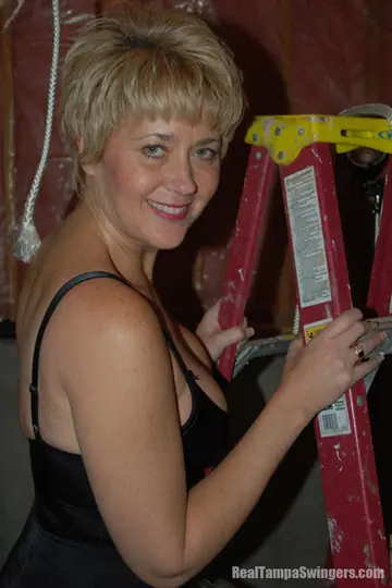 Tall Blonde MILF Bound in a Tight Dress and Heels