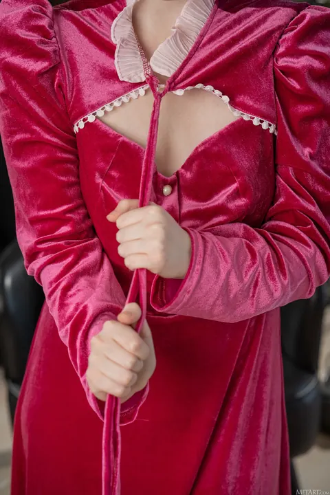 Lottie Magne: Petite Russian Redhead Strips Out of Her Dress and Shows Her Trimmed Pussy – photo 8 of 21