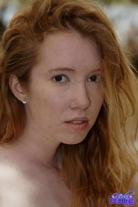 Nicki Blue: Skinny Redhead Undresses Nude by the River – photo 17 of 21