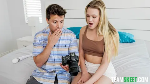 Chloe Rose: Blonde with Natural Tits Gets Spitroasted in a Threesome – photo 7 of 21