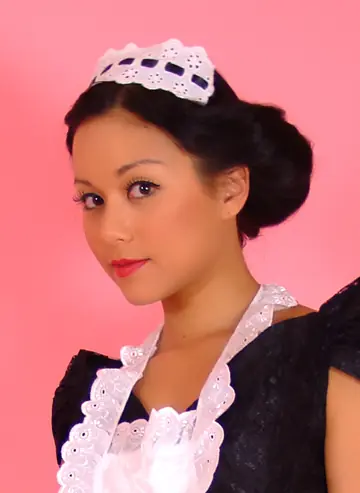 Petra So – Asian Brunette Strips Out of Her Maid Costume and Stockings