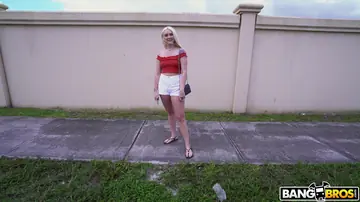 Slim Blonde Takes Anal Doggy Style in the Car Back Seat