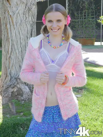 Catarina Petrov – Skinny Blonde Lifts Her Skirt and Spreads Outside