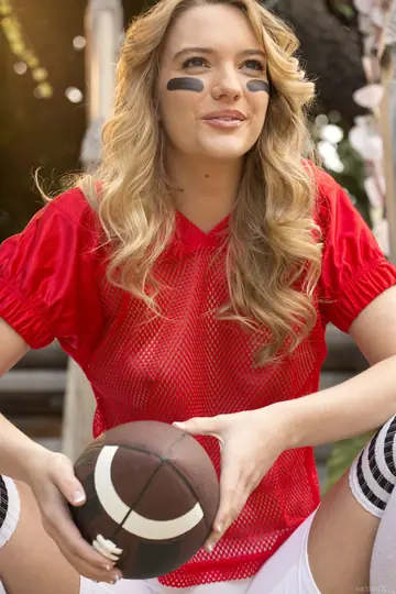 Kenna James – Blonde Football Player in High Socks Spreads Her Pussy