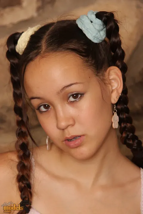 Amai Liu: Skinny Asian Brunette Strips Nude in Pigtails – photo 8 of 16