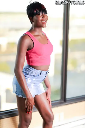 Ebony Trans Woman Kisses Her Black Partner Before Interracial Sex