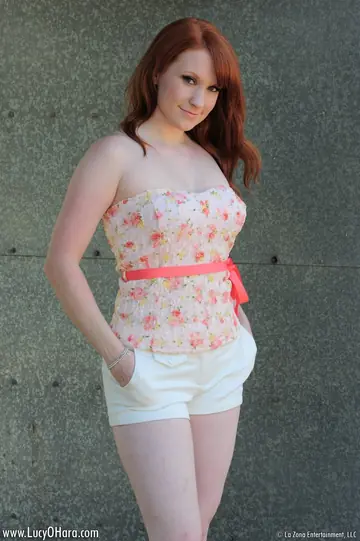 Lucy OHara – Busty Redhead Plays with a Dildo in Her Shorts Outdoors