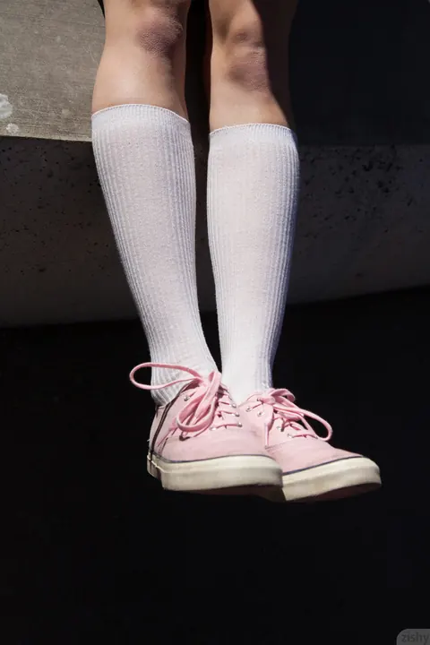 Yvette Nolot: Brunette Flashes Her Panties and Ass Outdoors in Socks – photo 11 of 11