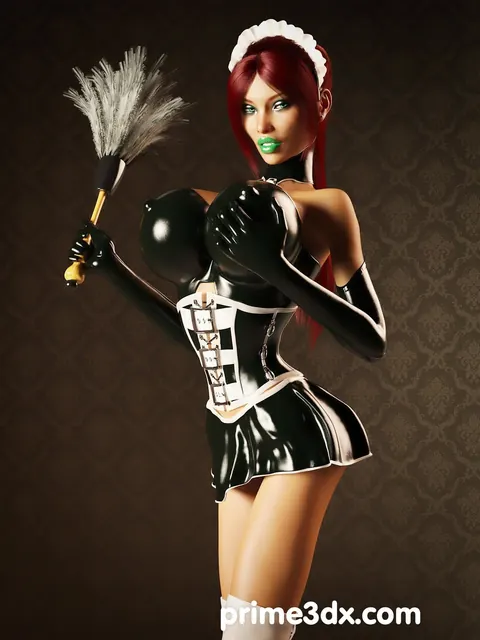 Busty Redhead in Latex Pulls Material Aside and Spreads – photo 2 of 21