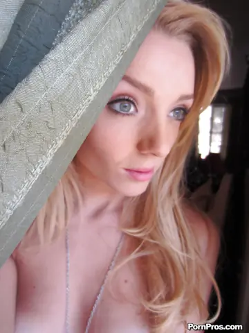 Ally Winters – Slim Blonde in Heels Pulls Labia Apart to Show Her Shaved Pussy