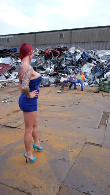 Tattooed German Redhead MILF Fucks Group and Takes a Cumshot