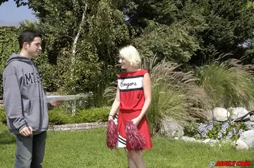 Dezeray – Blonde Flashes Her Pussy at an Audition in the Forest