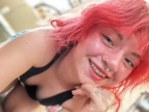 Redhead BBW with Nose Piercing Snaps Selfies in Shorts – photo 2 of 12