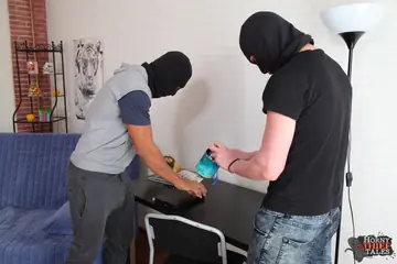 Woman in a Skirt Takes Two Men for Blowjobs and Cowgirl Sex