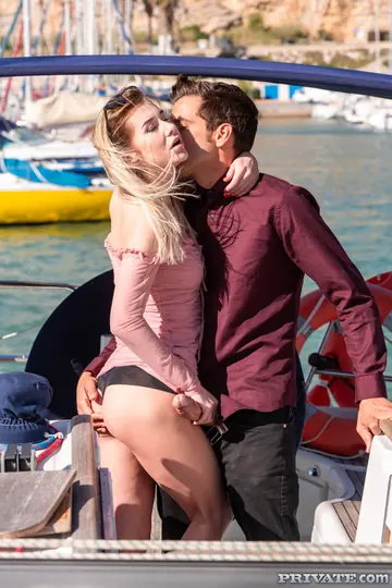 Russian Blonde Sucks Cock and Gets Fucked Outdoors
