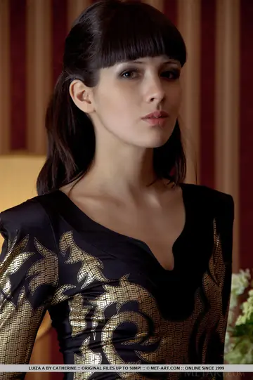 Luiza A – European Brunette Lifts Her Skirt to Show Her Natural Tits