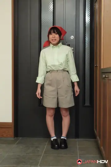 Mei Wakana – Japanese Brunette Strips Out of Her Shorts in the Bathroom