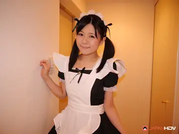 Mai Araki – Japanese Maid in Uniform Flashes Her Shaved Pussy