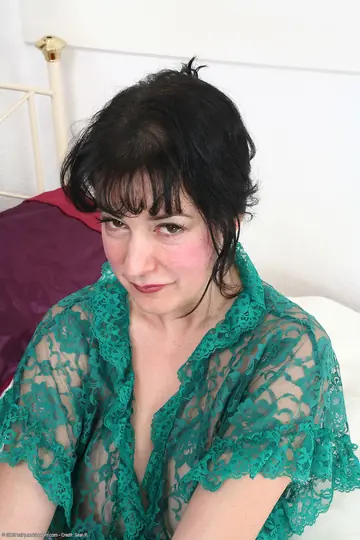 Thick Mature Brunette Undresses and Opens Her Hairy Pussy Wide