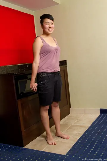 Asian BBW Pulls Panties Aside and Spreads Her Hairy Pussy