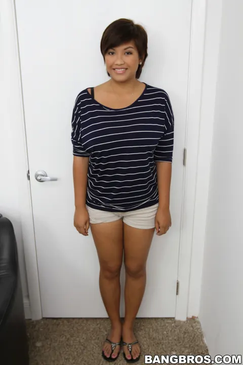 Reina Lee: Short-Haired Latina Lesbian Auditions with Pussy Licking and Fingering – photo 1 of 16