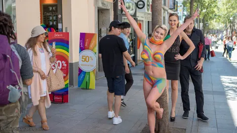 Sienna Day & Tina Kay: Tall Busty Blonde Bound and Fisted in Public – photo 5 of 21