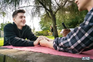 Two Men Fuck Missionary Until One Cums on the Other's Face
