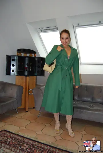 European Woman Lifts Her Skirt and Shows Her Pussy