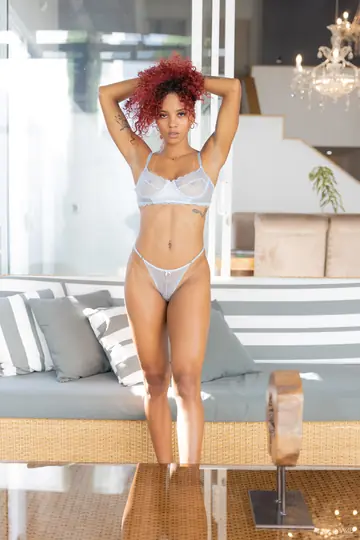 Tanned Curly Latina Redhead Spreads Her Shaved Pussy