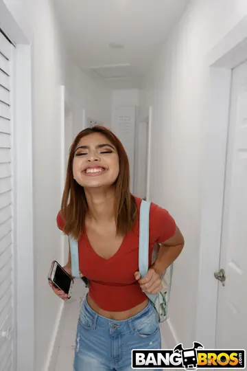Hazel Heart – Latina Brunette in Shorts Rides Cowgirl and Takes a Facial