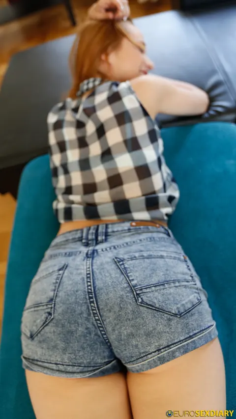 Petite Redhead Strips Out of Her Shorts for Public Doggy Style Sex – photo 6 of 21