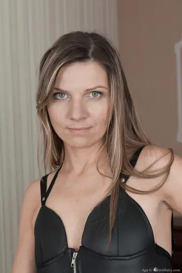 Slim Woman Strips and Spreads Her Hairy Pussy