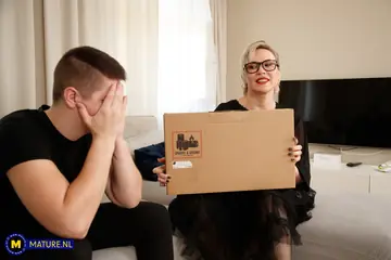 Curvy Czech MILF in Glasses Sucks and Fucks Until He Cums on Her Ass