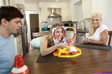 Lilly Ford – Blonde in Shorts Gives a Blowjob and Takes Anal in the Kitchen