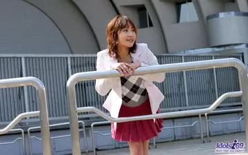 Japanese Woman Lifts Her Skirt and Shows Her Hairy Bush Outdoors