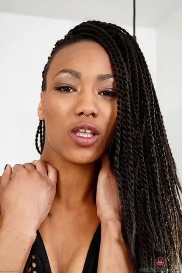 Nikki Darling – Petite Ebony Brunette Poses Nude and Shows Her Tattoos