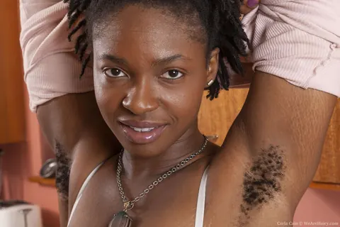 Carla Cain: Ebony Babe Removes Her Panties and Spreads Her Hairy Pussy – photo 3 of 16