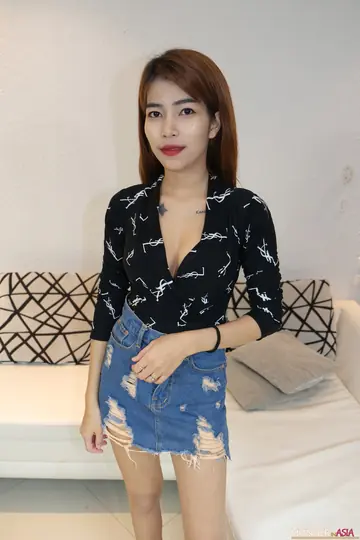 Petite Thai Redhead Shows Her Small Tits and Hairy Pussy